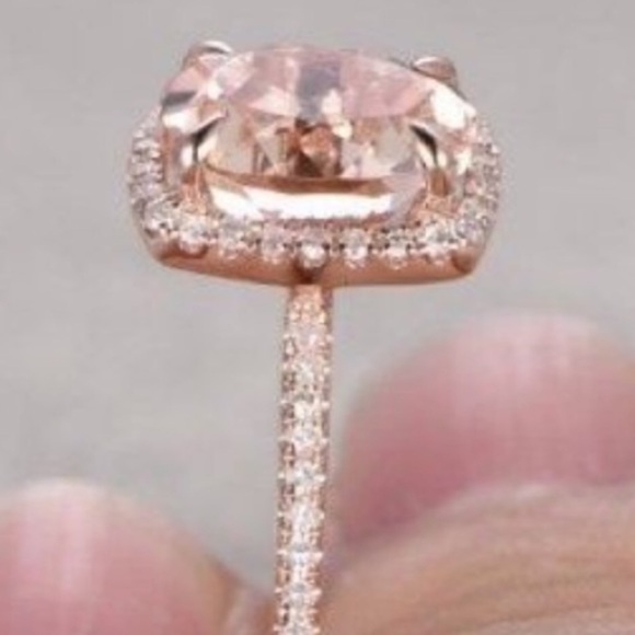 18K Rose Gold Filled With 4.25ct Morganite Ring - Picture 7 of 10